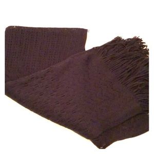 Kate Landry black shawl with fringe- NWOT